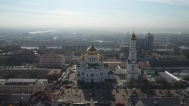 Rostov-on-Don, Rusya - 24 Ekim 2019: Yukarıdan katedral