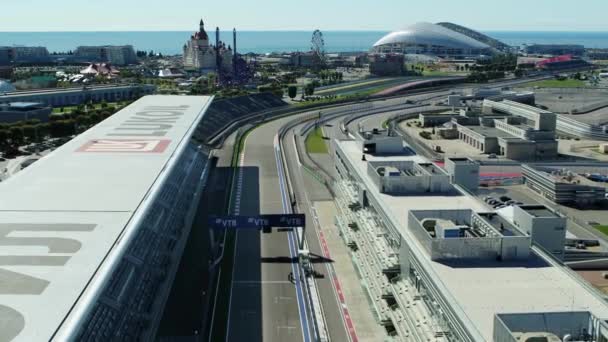 Sochi - 2019: Sochi Autodrom, Main Tribune ve yarış pisti — Stok video