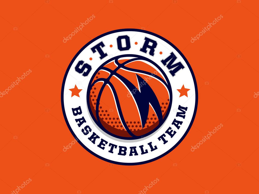 Modern professional basketball logo for sport team.