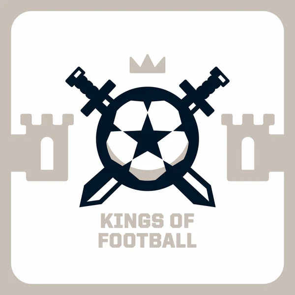 Moderno Emblema Vectorial Profesional Rey Del Fútbol Para Equipo Fútbol — Archivo Imágenes Vectoriales