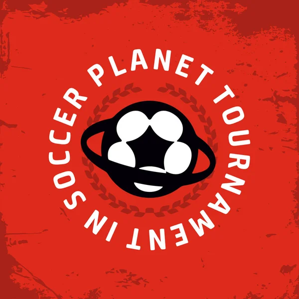 Torneo Moderno Vector Emblema Planeta Profesional Fútbol — Archivo Imágenes Vectoriales