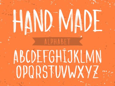 Modern profesyonel vektör alfabesi latin harfleri ile. El yapımı.