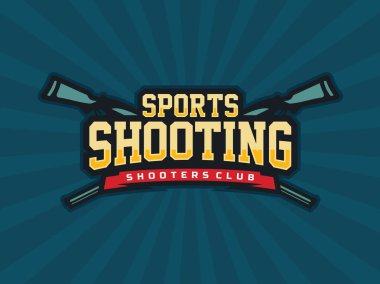 Modern profesyonel vektör amblemi atıcılar club mavi tema için çekim.