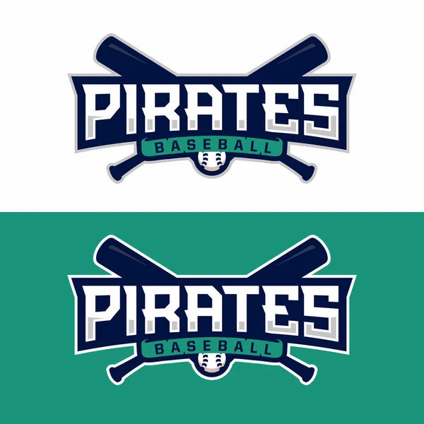 Modernos Piratas Emblema Vectorial Profesional Para Béisbol Tema Verde — Vector de stock