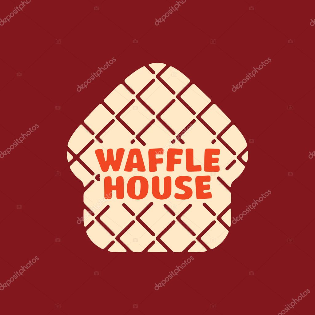 Modern professional vector logo Waffle House in brown theme.