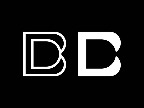 Modern professional monogram BD in black theme — Stock Vector