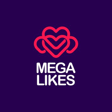 Modern profesyonel logo mega seviyor mor ve pembe Tema