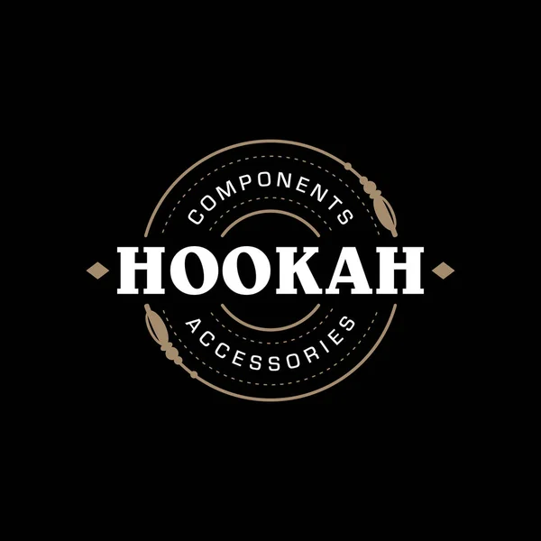 Hookah logotipo profissional moderno em ouro e tema preto —  Vetores de Stock