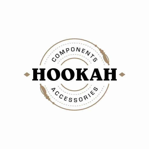Hookah logotipo profissional moderno em ouro e branco tema —  Vetores de Stock