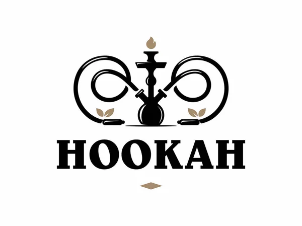 Hookah logotipo profissional moderno em ouro e branco tema — Vetor de Stock
