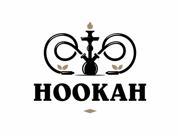 Modern professional logo hookah in gold and white theme — Stock Vector