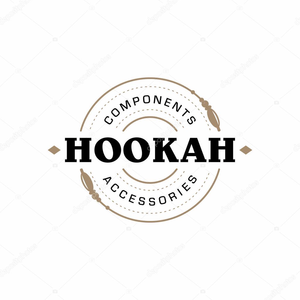 Modern professional logo hookah in gold and white theme.
