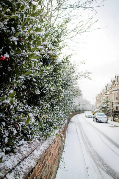 Caminho York Reino Unido Depois Alguma Queda Neve Inverno — Fotografia de Stock