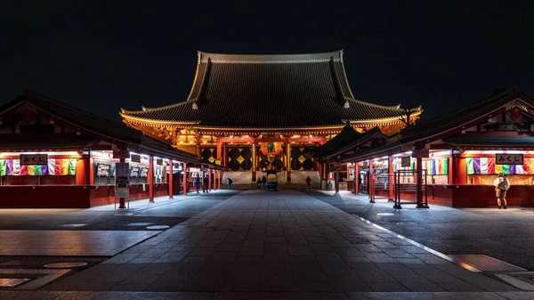 Tokyo, Japon - 24.2.20 : Sensoji en soirée, avec très peu de visiteurs présents — Photo