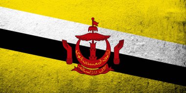 Brunei ulus, Abode of barış ulusal bayrak. Grunge arka plan Grunge arka plan