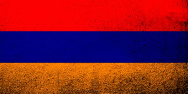 Государственный Флаг Республики Армения Гранж Фон — стоковое фото