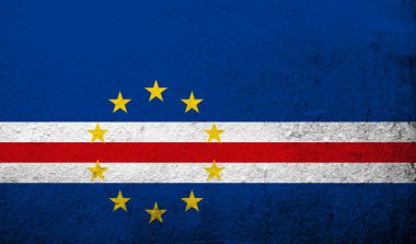  Cabo Verde Cumhuriyeti (Cape Verde) ulusal bayrak. Grunge arka plan