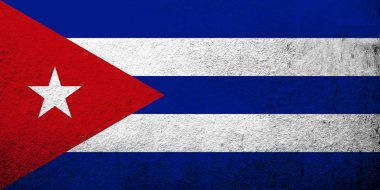 Küba Cumhuriyeti ulusal bayrak. Grunge arka plan