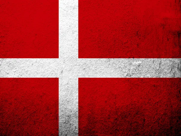 Das Königreich Dänemark Nationalflagge Grunge Hintergrund — Stockfoto