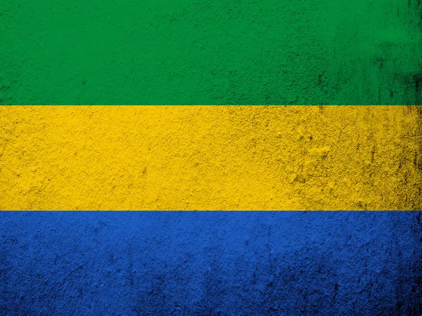 National Flag Gabon Gabonese Republic Grunge Background — Stock Photo, Image