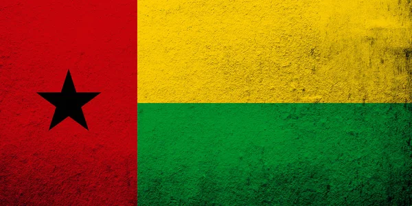 Государственный Флаг Гвинеи Бисау Гранж Фон — стоковое фото