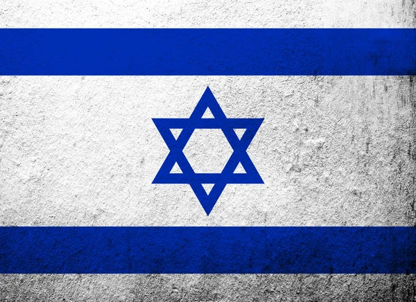 Vlag Van Staat Israël Met Davidster Grunge Achtergrond — Stockfoto