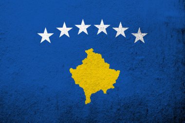 Kosova Cumhuriyeti Ulusal Bayrağı. Grunge arkaplanı