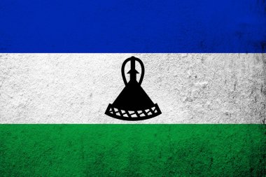 Lesotho İngiltere ulusal bayrak. Grunge arka plan