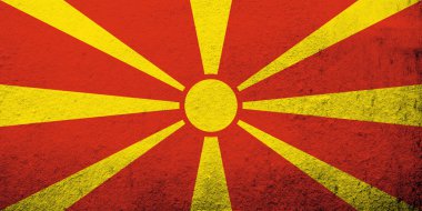 Makedonya Cumhuriyeti ulusal bayrak. Grunge arka plan