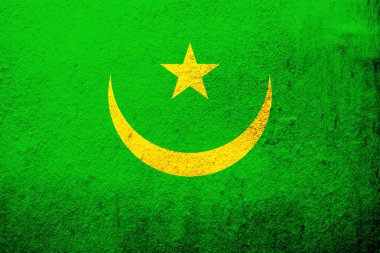 İslam Cumhuriyeti Moritanya ulusal bayrak. Grunge arka plan