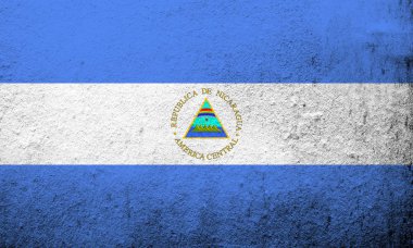 Nikaragua Cumhuriyeti ulusal bayrak. Grunge arka plan