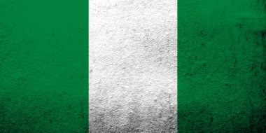 Federal Cumhuriyeti Nijerya ulusal bayrak. Grunge arka plan