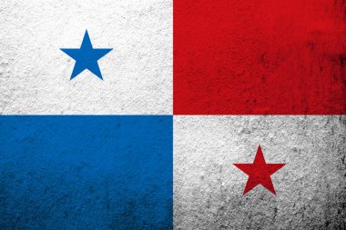 The Republic of Panama National flag. Grunge background