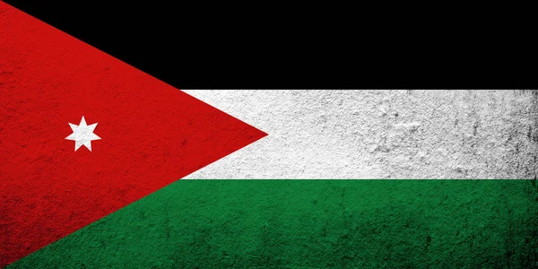 Vlag Van Het Hasjemitisch Koninkrijk Jordanië Nationaal Grunge Achtergrond — Stockfoto