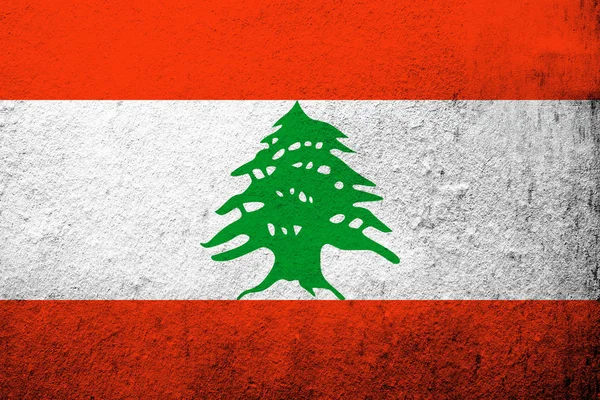 Bandeira Nacional República Libanesa Líbano Fundo Grunge — Fotografia de Stock