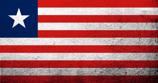 Republic Liberia National Flag Grunge Background — ストック写真