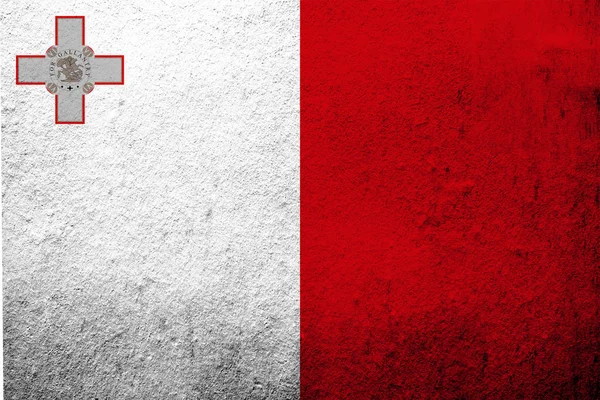 Republic Malta National Flag Malta Grunge Background — Stock Photo, Image