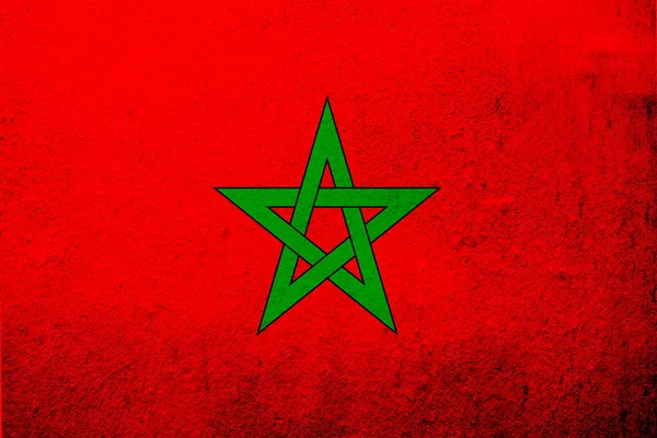 Bandeira Nacional Reino Marrocos Fundo Grunge — Fotografia de Stock