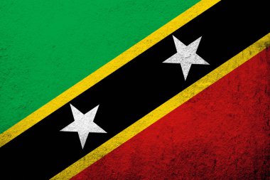 Aziz Christopher Federasyon ve Nevis (Saint Kitts ve Nevis) ulusal bayrak. Grunge arka plan