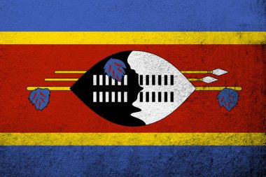 Eswatini Krallık (Svaziland) ulusal bayrak. Grunge arka plan