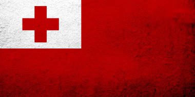 Tonga Krallığı ulusal bayrak. Grunge arka plan