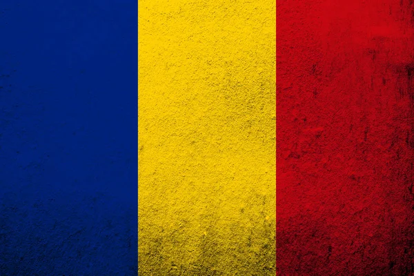 Nationalflagge Rumäniens Grunge Hintergrund — Stockfoto