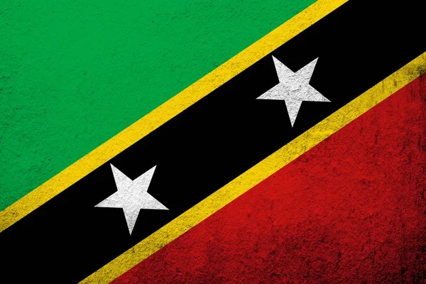 Aziz Christopher Federasyon ve Nevis (Saint Kitts ve Nevis) ulusal bayrak. Grunge arka plan