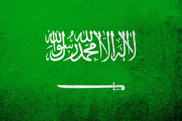 Das Königreich Saudi Arabiens Nationalflagge Grunge Hintergrund — Stockfoto