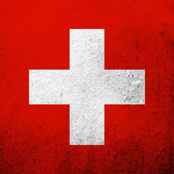 Національний Прапор Швейцарії Швейцарська Конфедерація Гранж Фону — стокове фото