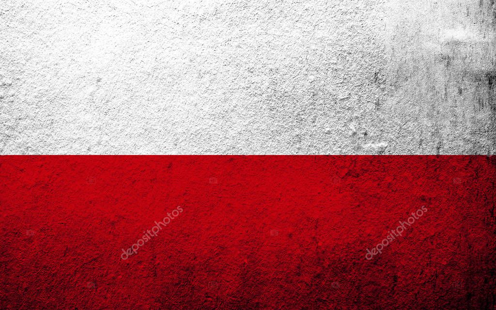 The Republic of Poland national flag. Grunge background