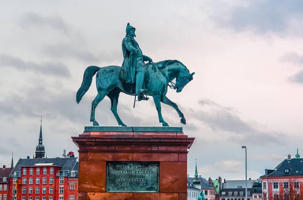 Estátua Equestre Rei Frederico Viii Copenhaga Dinamarca — Fotografia de Stock