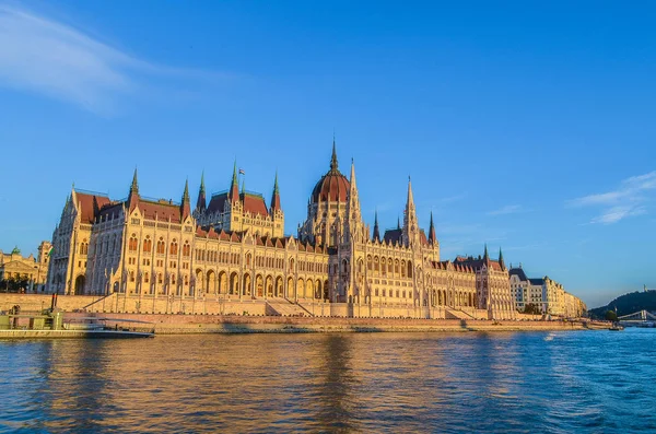 Pohled Budovu Maďarského Parlamentu Dunaje Budapešť Maďarsko — Stock fotografie