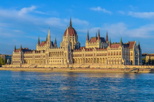 Pohled Budovu Maďarského Parlamentu Dunaje Budapešť Maďarsko — Stock fotografie