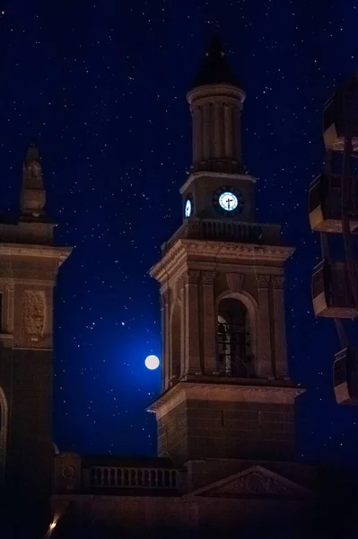 Дзвіниця Церкви Святої Катерини Грецького Монастиря Вночі Світлі Місяця Зірок — стокове фото
